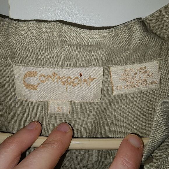 Vintage Counterpoint womens long sleeve linen button down shirt size S tunic - Picture 4 of 12